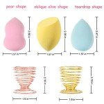 Abgream 45pcs Makeup Sponge Blender Set - 39 Pcs Latex-Free Vegan Sponges with 6 Pcs Makeup Blender Holder, Beauty Cosmetic Foundation Blending Powder Puff for Liquid Powers BB Cream (Style 2)