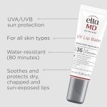 EltaMD UV Lip Balm SPF Sunscreen, Sunscreen Lip Balm with SPF 30+, Protects Dry Cracked Lips, Transparent Zinc Oxide, 0.28 Tube