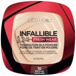 L'Oreal Paris Makeup Infallible Fresh Wear Foundation in a Powder, Up to 24H Wear, Waterproof, Porcelain, 0.31 oz.