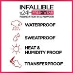 L'Oreal Paris Makeup Infallible Fresh Wear Foundation in a Powder, Up to 24H Wear, Waterproof, Porcelain, 0.31 oz.