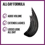 Maybelline The Falsies Lash Lift Washable Mascara Volumizing, Lengthening, Lifting, Curling, Multiplying, Eye Makeup, Very Black, 1 Count