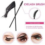 263 Pieces Disposable Makeup Applicators Kit, Includes 50 Disposable Eyeliner Brushes 100 Lipstick Applicators Lip Wands 112 Mascara Wands Eyelash Brush with Plastic Organizer Box