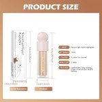 Erinde Liquid Highlighter Makeup, Face Highlighter Bronzer Makeup Stick, Natural Glossy Finish, Lightweight Blendable Silky Smooth Cream Face Illuminator Makeup, Cruelty-free, 02# STARLIGHT