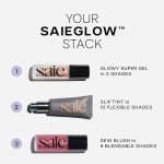 Saie Dew Blush - Lightweight Liquid Blush with a Blendable + Buildable Cream Finish - Dewy Cheek Tint with Doe Foot Wand Makeup Applicator - Sweetie (.40 oz)