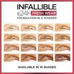 L'Oreal Paris Makeup Infallible Fresh Wear Foundation in a Powder, Up to 24H Wear, Waterproof, Ivory, 0.31 oz.