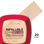 L'Oreal Paris Makeup Infallible Fresh Wear Foundation in a Powder, Up to 24H Wear, Waterproof, Ivory, 0.31 oz.