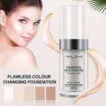 TLM Colour Changing Foundation, 2Pack Flawless Color Changing Foundation Makeup Base Moisturizing Liquid Foundation for Women, Concealer Cover, Girls SPF15, Sunscreen, Non-Greasy,Long Lasting
