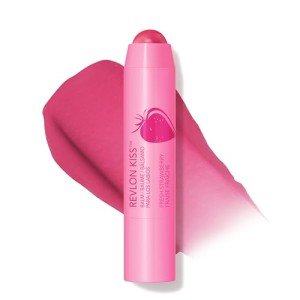 Revlon Kiss Tinted Lip Balm with SPF 20, Hydrating, Flavored, Infused with Natural Fruit Oils, 025 Fresh Strawberry, 0.09 oz