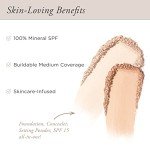 PUR Beauty 4-in-1 Pressed Mineral Makeup Powder Foundation with SPF 15 - Concealer & Finishing Compact Pressed Powder for Face - Buildable Medium to Full Coverage Foundation Powder (Fair Ivory)