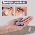 Makeup Sponge Set BS-MALLTriangle Puff 14 Pcs for Liquid, Cream, and Powder, Multi-colored Makeup Sponges and Mini Makeup Sponge (A-Purple)