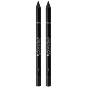 L'Oreal Paris Makeup Infallible Pro-Last Pencil Eyeliner, Waterproof and Smudge-Resistant, Glides on Easily to Create any Look, Black, 0.042 oz., 2 Count
