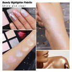 Face Highlighter Makeup Palette, Holographic Shimmer Illuminating Make Up Metallic Powder Starlight Diamond Highlighting Glow Illuminator for Face Body (1, 6 Colors Highlighter Palette, Standard Size)