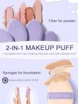 YOUNG CLARITI 2-In-1 Makeup Sponge, 3 PC Powder Puffs for Face Powder, Dual-Sided Make up Sponges for Foundation, Violet