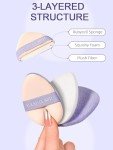 YOUNG CLARITI 2-In-1 Makeup Sponge, 3 PC Powder Puffs for Face Powder, Dual-Sided Make up Sponges for Foundation, Violet