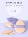 YOUNG CLARITI 2-In-1 Makeup Sponge, 3 PC Powder Puffs for Face Powder, Dual-Sided Make up Sponges for Foundation, Violet