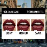 Maybelline Color Sensational Lipstick, Lip Makeup, Matte Finish, Hydrating Lipstick, Nude, Pink, Red, Plum Lip Color, Divine Wine, 1 Count