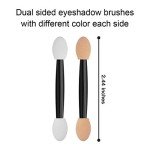 Cuttte Eyeshadow Applicators Makeup Brushes - 60PCS Disposable Eyeshadow Brush, Dual Sides Eye Shadow Applicator Sticks, 2.44 Inch Eye Makeup Tools, Black