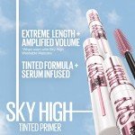Maybelline Lash Sensational Sky High Serum Infused Lash Primer for Mascara, Lengthening, Thickening, Tinted and Washable Formula, Soft Black, 1 Count