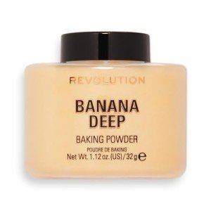 Revolution, Loose Baking Powder, Makeup Setting Powder, Long Lasting Coverage, Mattifies & Reduces Shine, Banana Deep, 1.13 oz
