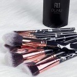 Makeup Brushes Set DUAIU 16PCS Professional Premium Synthetic Black Marble Make Up Brushes Foundation Brush Powder Blush Eyeshadow Brush Set With Makeup Brush Holder and Gift Box