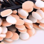 Amariver 200 Pack Disposable Eyeshadow Brush Sponge Tipped Oval Makeup Tool Dual Sides Eyeshadow Brush Comestic Applicator for Girls Lady Women Daily Beauty(Black)