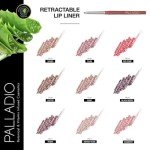 Palladio Retractable Waterproof Lip Liner High Pigmented and Creamy Color Slim Twist Up Smudge Proof Formula with Long Lasting All Day Wear No Sharpener Required, Black Berry