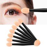 Amariver 200 Pack Disposable Eyeshadow Brush Sponge Tipped Oval Makeup Tool Dual Sides Eyeshadow Brush Comestic Applicator for Girls Lady Women Daily Beauty(Black)