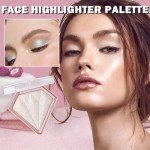 IONSGAKO White Highlighter Makeup Palette Face Highlighter Powder Iluminadores De Maquillaje Narutal Shimmer Glitter Highlighter Contour Powder Makeup Palette-01 Pearl White