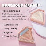 IONSGAKO White Highlighter Makeup Palette Face Highlighter Powder Iluminadores De Maquillaje Narutal Shimmer Glitter Highlighter Contour Powder Makeup Palette-01 Pearl White