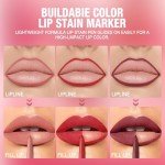 LANGMANNI 12 Colors Sculpting Matte Velvet Lip Liner Set,Smooth Creamy Texture,Waterproof And High Pigmented For Girls Daily Application Lip Makeup