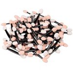 Akstore Disposable Dual Sides Eye Shadow Sponge Applicator Eyeshadow Brushes Makeup Brush (30PCS-Black)
