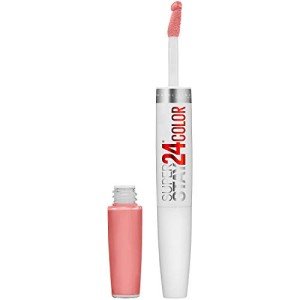Maybelline Super Stay 24, 2-Step Liquid Lipstick Makeup, Long Lasting Highly Pigmented Color with Moisturizing Balm, All Night Apricot, Nude Orange, 1 Count