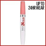 Maybelline Super Stay 24, 2-Step Liquid Lipstick Makeup, Long Lasting Highly Pigmented Color with Moisturizing Balm, All Night Apricot, Nude Orange, 1 Count