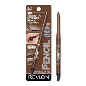 Revlon ColorStay Pencil Eyeliner with Built-in Sharpener, Waterproof, Smudgeproof, Longwearing Eye Makeup with Ultra-Fine Tip, Brown, 0.01 oz