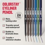 Revlon ColorStay Pencil Eyeliner with Built-in Sharpener, Waterproof, Smudgeproof, Longwearing Eye Makeup with Ultra-Fine Tip, Brown, 0.01 oz