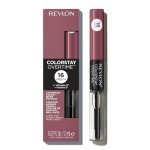 Revlon Liquid Lipstick with Clear Lip Gloss, ColorStay Overtime Lipcolor, Dual Ended with Vitamin E, 370 Everlasting Rum, 0.07 Fl Oz