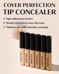 THE SAEM Cover Perfection Tip Concealer, Liquid Multi-Use Concealer, Full Coverage Makeup for Acne Dark Spots Dark Circles Hyperpigmentation and Blemishes, 0.2 fl.oz. (#1.75 Middle Beige)