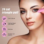 480 Pieces Makeup Wedges Sponges Cosmetic Triangle Makeup Sponges for Foundation Mini Applicator Latex Tools Accessories Powder Liquid Eye Shadow, 4 Colors