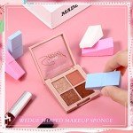 480 Pieces Makeup Wedges Sponges Cosmetic Triangle Makeup Sponges for Foundation Mini Applicator Latex Tools Accessories Powder Liquid Eye Shadow, 4 Colors
