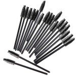 GUMIKE 100 Pcs Disposable Eyelash Mascara Brushes for Eye Lashes Extension Eyebrow and Makeup (Black)