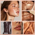 Janwana Highlighter Makeup Palette Shimmer Glitter Face Body Illuminator Highlighter Makeup Kit Long Lasting Highly Pigmented Highlighters Makeup Palette #1 Tulip White