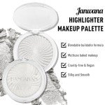 Janwana Highlighter Makeup Palette Shimmer Glitter Face Body Illuminator Highlighter Makeup Kit Long Lasting Highly Pigmented Highlighters Makeup Palette #1 Tulip White