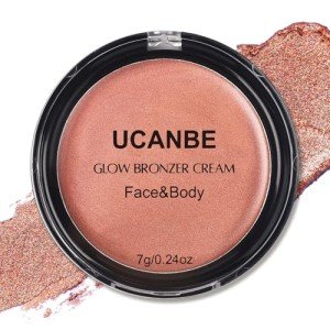 UCANBE Face & Body Cream Bronzer, Natural Coral Warm Sun-Kissed Glow Blusher, Buildable Blendable for Long Lasting Radiant Glow, Luminous Bronzing Highlighting Muti-Use Makeup Palette