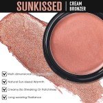 UCANBE Face & Body Cream Bronzer, Natural Coral Warm Sun-Kissed Glow Blusher, Buildable Blendable for Long Lasting Radiant Glow, Luminous Bronzing Highlighting Muti-Use Makeup Palette