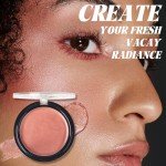UCANBE Face & Body Cream Bronzer, Natural Coral Warm Sun-Kissed Glow Blusher, Buildable Blendable for Long Lasting Radiant Glow, Luminous Bronzing Highlighting Muti-Use Makeup Palette