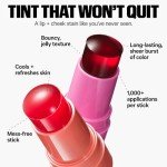 Milk Makeup Cooling Water Jelly Tint – Sheer Lip + Cheek Stain with Vegan Collagen, Seawater + Aloe – Hydrating, Long-Lasting, Buildable Lip Tint + Blush – Chill, 0.17 oz