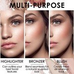 FOCALLURE Blush and Highlighter Palette,3 in 1 Contour Palette,Cruelty-Free Matte Bronzer Powder,Shimmer Illuminator Highlighters for a Glowing Look,#09
