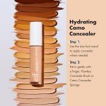 e.l.f. Hydrating Camo Concealer, Lightweight, Full Coverage, Long Lasting, Conceals, Corrects, Covers, Hydrates, Highlights, Light Ivory, Satin Finish, 25 Shades, All-Day Wear, 0.20 Fl Oz
