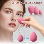 Makeup Brushes Set, Mlemle Professional 26 Pcs Makeup Kit, Include Powder Foundation Concealers Blush Eye shadows 21 Pcs Makeup Brushes and 2 Powder Puff, 3 Makeup Sponge(A01-Pink)