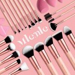 Makeup Brushes Set, Mlemle Professional 26 Pcs Makeup Kit, Include Powder Foundation Concealers Blush Eye shadows 21 Pcs Makeup Brushes and 2 Powder Puff, 3 Makeup Sponge(A01-Pink)